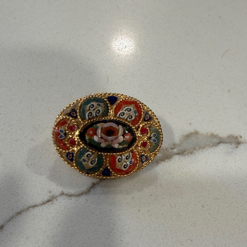 Micro mosaic Multicolor Enamel Brooch